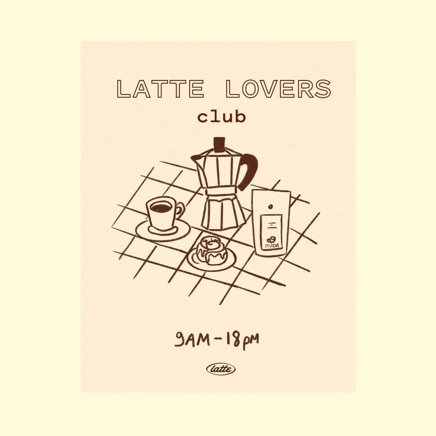 Affiche murale " LATTE lovers club"